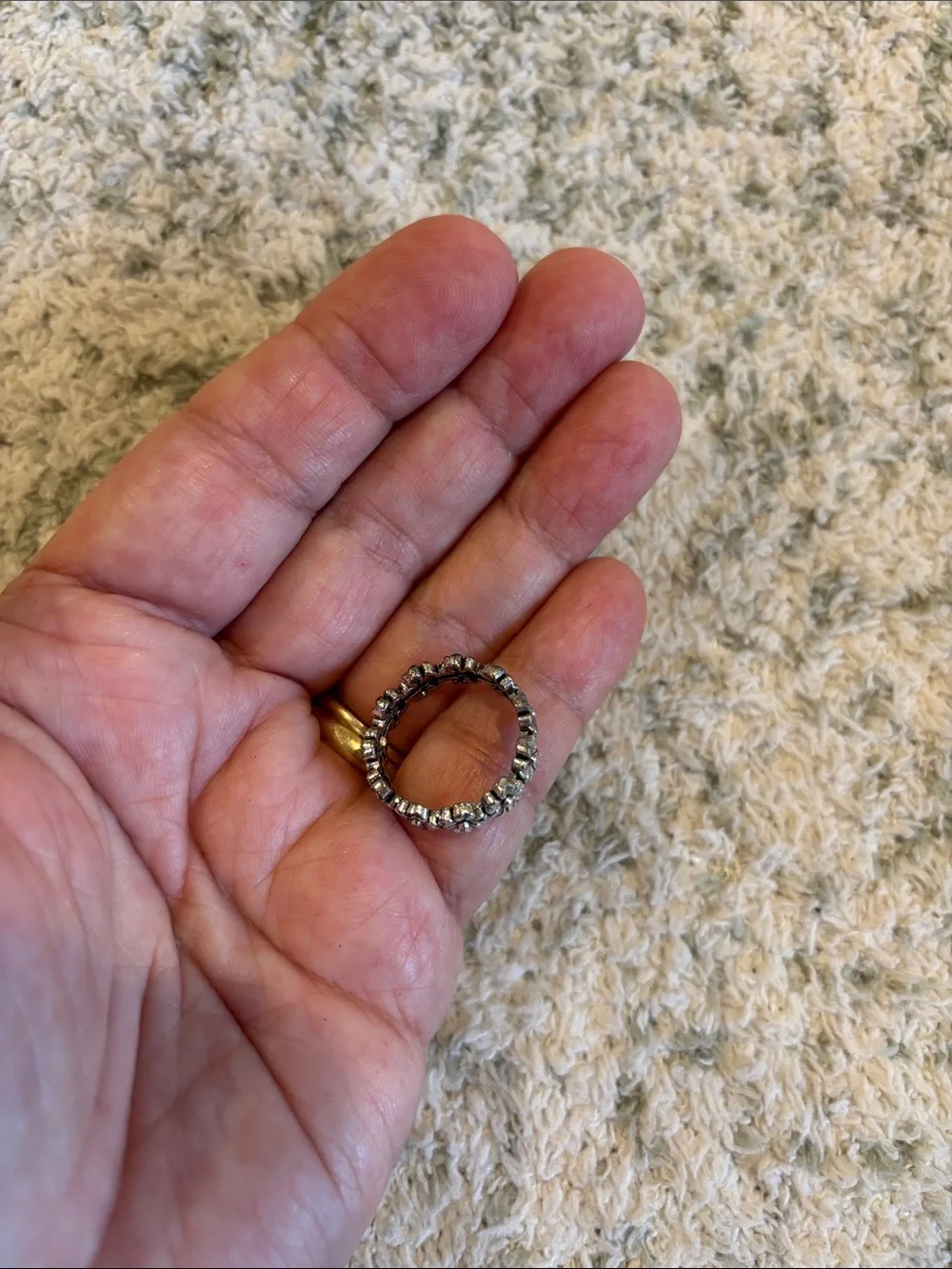 Dainty Silver Toned Daisies Floral Stackable Ring Size 7 NWT